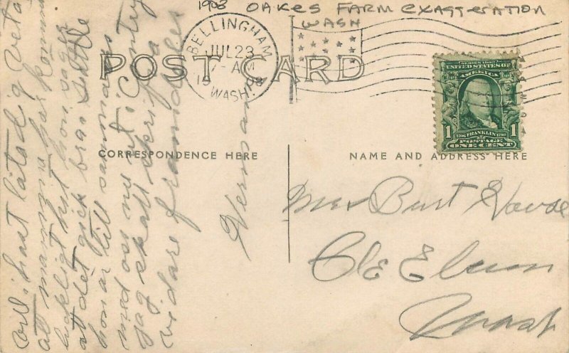 RPPC Postcard Washington Dig Potatoes 1908 Farm exaggeration 23-5786