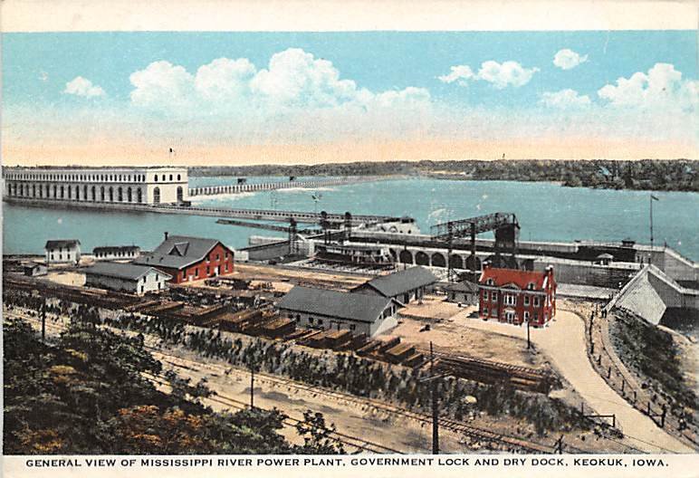 Mississippi River Power Plant Government Lock and Dry Dock Keokuk, Iowa  