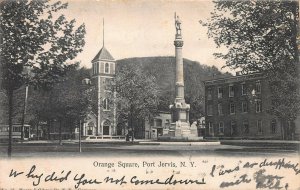 Orange Square, Port Jervis, New York, early postcard, used in 1905