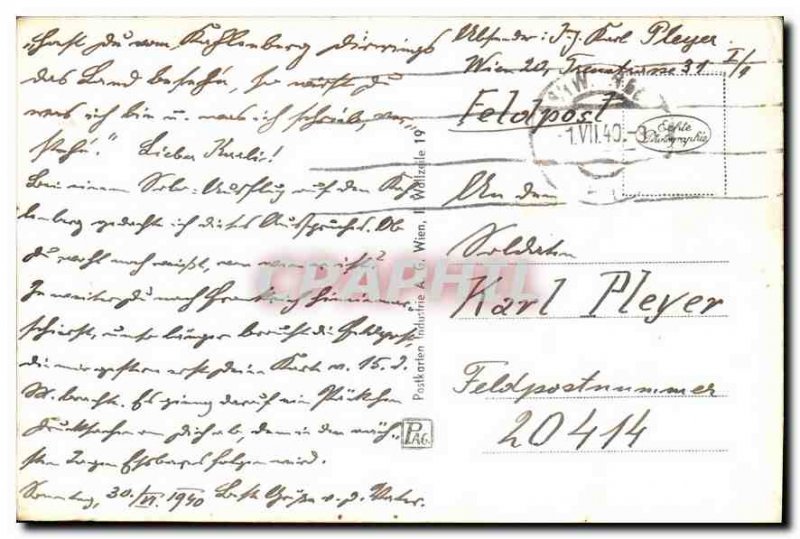 Old Postcard Wien Hohenstrasse Automotive