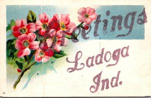 Indiana Greetings From Ladoga With Flowers