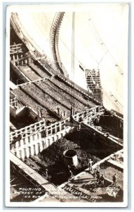c1940's Boulder Dam Pouring Concrete Frashers Nevada NV RPPC Photo Postcard
