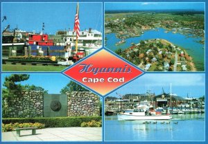 Postcard Scenic Historic Landmarks Ports Hyannis Cape Cod Massachusetts MA