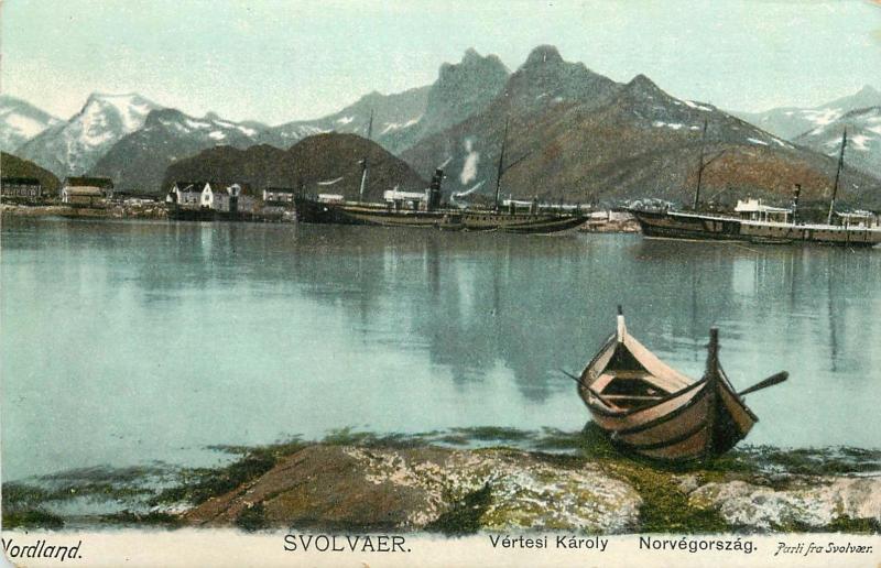 Nordland Norge Norway Svolvær Svolvaer ships boats Vertesi Karoly pictorial card