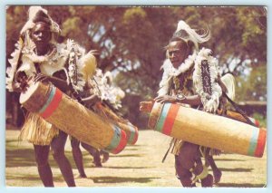 KENYA, AFRICA Exotic African Tribes CHUKA DANCERS Drums  ~ 4x6 Postcard