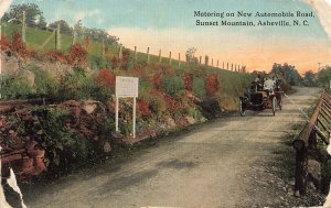 c1910 Old Car People Motoring New Automobile Road Asheville NC P522 