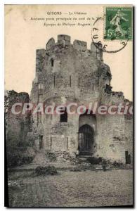 Old Postcard Gisors Le Chateau Old Main Gate