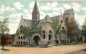 Vintage Postcard Grace Episcopal Church Cedar Rapids IA Linn County