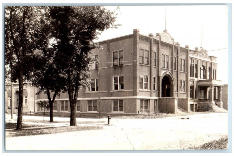 1915 IOOF Building Scene Street Canton South Dakota SD RPPC Photo Postcard