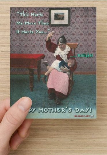 1 Hand-Designed Postcards the feature an Old Woman Spanking Child Old Fashioned