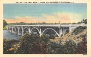 Columbia South Carolina 1940s Postcard Jefferson Davis Highway Bridge