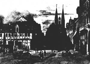 Germany Braunschweig Der Kohlmarkt mit Poststrasse und Gewandhaus circa 1850