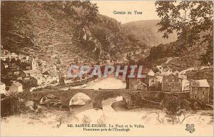 Old Postcard Gorges of Tarn holy enime the bridge and the valley panorama tak...