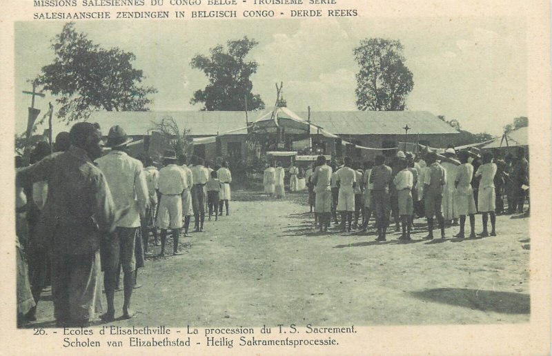 Salesian missions Belgian Congo Elisabethville schools procession sacrement 