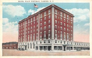 CAMDEN, New Jersey NJ    HOTEL WALT WHITMAN & Street View   1938 Postcard