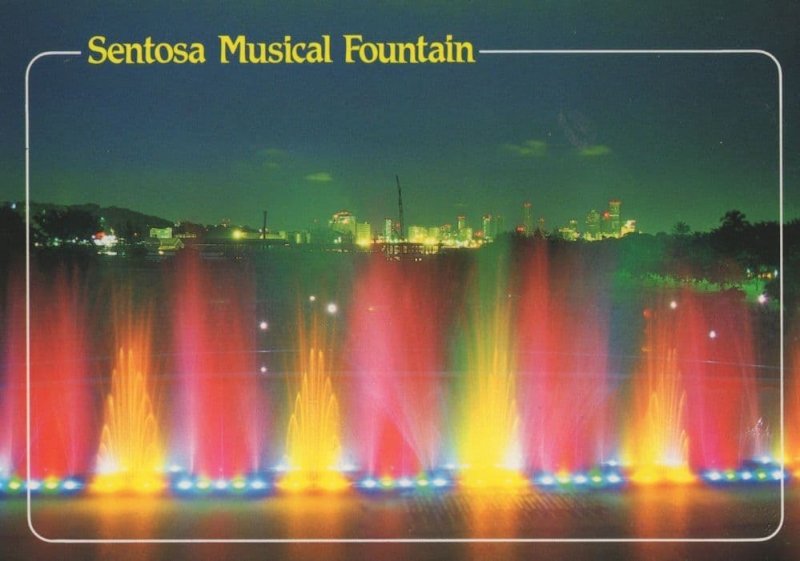 Singapore Sentosa Musical Fountain Map Postcard