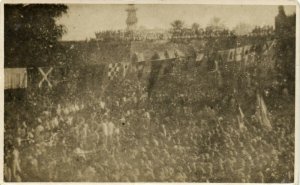 PC CPA IRAQ, BAGDAD, PEACE DAY PARADE, VINTAGE REAL PHOTO POSTCARD (b16160)