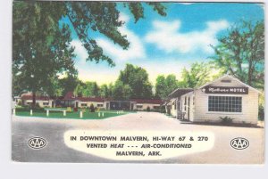 PPC POSTCARD ARKANSAS MALVERN AAA HIGHWAY 67 & 270 TRIPLE A AAA MOTEL HOTEL MOTO