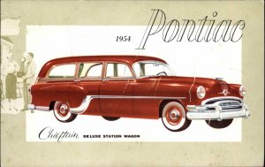 1954 Pontiac Chieftain Station Wagon Classic Car Ad Advertising Vintage Postcard