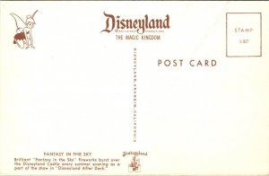 Disneyland Postcard Fantasy In The Sky Fireworks Over Sleeping Beauty's Castle