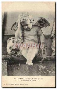 Old Postcard Amiens cathedral L & # 39enfant Weeping Angel angel