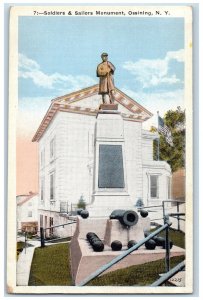 c1920's Cannon, Balls, Soldiers & Sailors Monument Ossining New York NY Postcard 