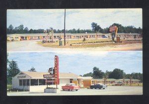 STATESBORO GEORGIA DODDS MOTEL RESTAURANT OLD CARS VINTAGE ADVERTISING POSTCARD