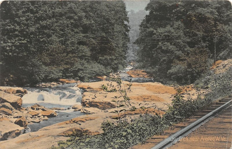 G65/ Ansted West Virginia Postcard c1910 Rocky Glen Railroad Tracks