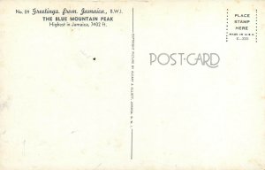Jamaica Blue Mountain Peak BWI Caribbean Postcard
