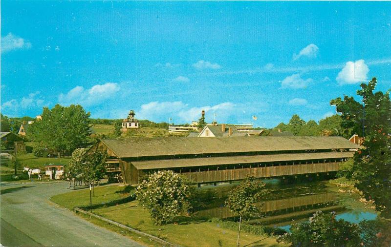 Shelburne Covered Bridge Museum Entrance VT Vermont Postcard