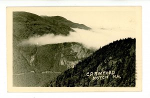 NH - Crawford Notch.  View of Railroad Cut into Mountainsides     RPPC