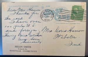 Vintage Postcard 1939 Memorial Hospital, South Manchester, Connecticut (CT)