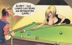 Snooker 1970s Sexy Lady Pot Black Dress Comic Bamforths Postcard