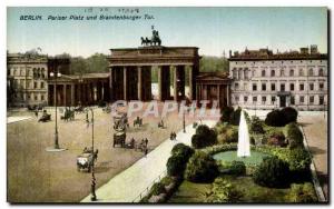 Postcard Old Berlin und Brandenburg Gate Pariser