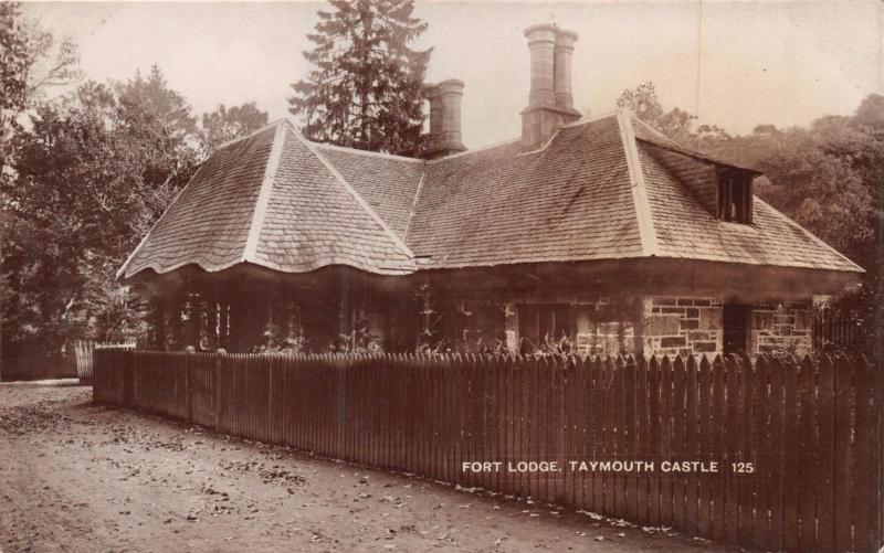 TAYMOUTH CASTLE SCOTLAND UK FORT LODGE REAL PHOTO POSTCARD 