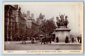 London England Postcard New Scotlandd Yard and Boadicea Statue c1920s RPPC Photo