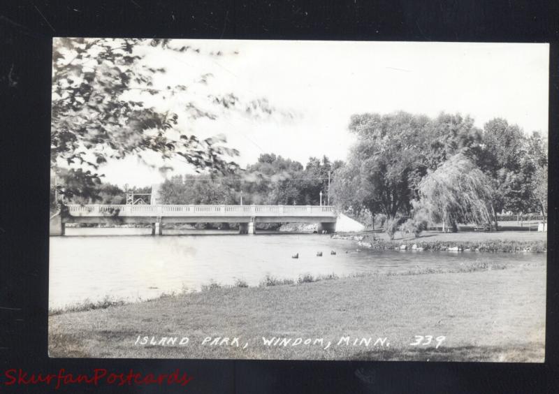 RPPC WINDOM MINNESOTA ISLAND PARK BRIDGE VINTAGE REAL PHOTO POSTCARD