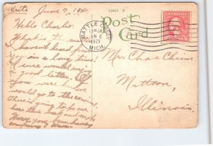 Monument Square Battle Creek Michigan 1921 Postcard Clock Tower Auto