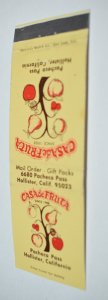 Casa de Fruta Hollister California 20 Front Strike Matchbook Cover