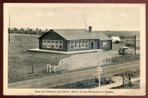 h2533 - MARIA Quebec Postcard 1935 Baie des Chaleurs Log Cabins