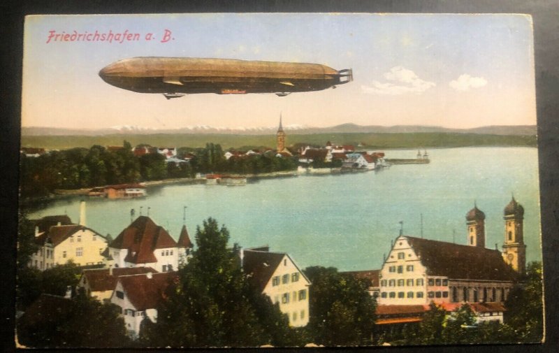 Mint Color Picture Postcard Germany Zeppelin Airship Over Friedrichshafen 