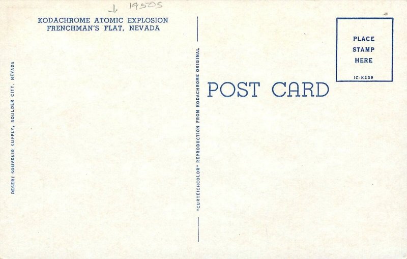 1950s Frenchman's Flat Nevada Atomic Explosion Teich Postcard 24-11515