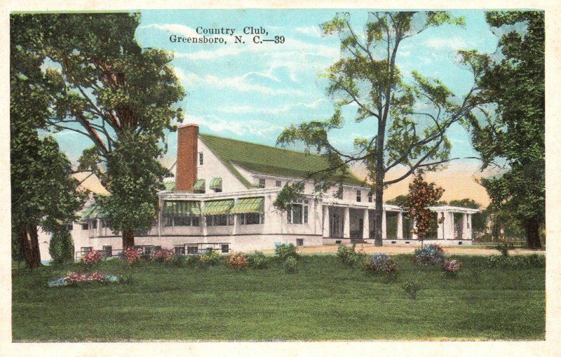 Vintage Postcard Country Club Greensboro North Carolina NC E. C. Kropp Co. Pub.