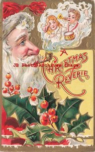 Christmas, Nash No 3, Red Suit Santa Smoking Pipe, Children in Smoke