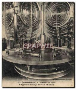 Old Postcard Penmarch Lighthouse Lantern d & # 39un flagship L & # & # 39ecla...