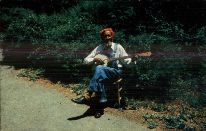 Bardstown KY Black Man Playing Banjo Postcard