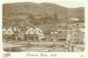 Somerset Postcard - Porlock Weir c1930 (Modern repro) -  LSL572