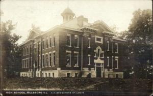 Hillsboro IL High School c1910 Real Photo Postcard