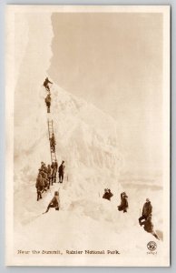 Climbing Gibraltar Mt Rainier Washington RPPC Postcard W25