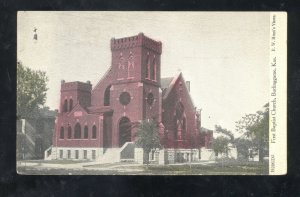 BURLINGAME KANSAS FIRST BAPTIST CHURCH E.W HUNT'S VINTAGE POSTCARD